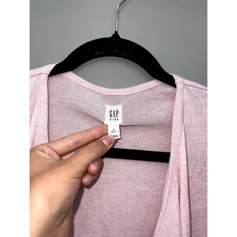 Gap Kids Pink Open Front Cardigan Sweater Size S 6-7